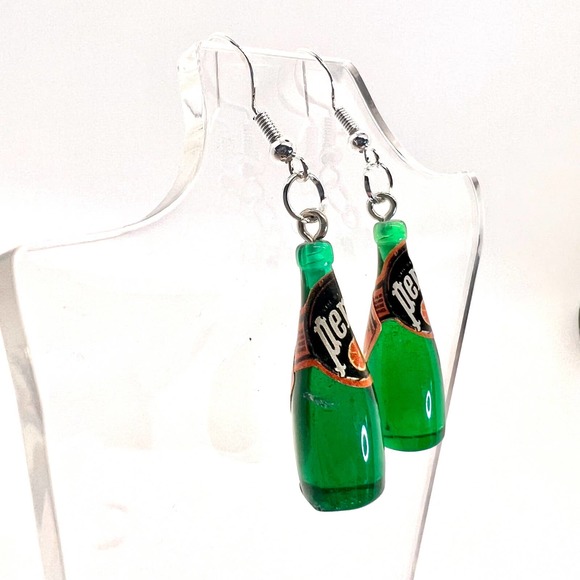 Perrier Bottle Earrings - Drink Earrings- Beverage Earrings - Sparkling Water - Picture 2 of 8